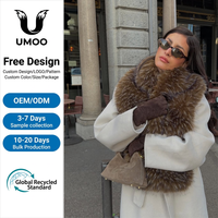 Écharpe de luxe UMOO pour femme, faite à la main, lavable, en fausse fourrure, facile d'entretien, avec logo personnalisé, chaude, douce, recyclée, confortable, en fourrure écologique, pour l'hiver