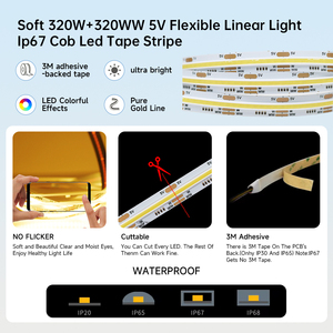 Striscia LED COB Vonew <span class=keywords><strong>Star</strong></span> 608Chip/m 8mm 2700/3000/4000/6000K 7W+7W Bicolore e Monofila IP20 - Product Image 1