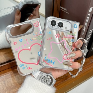 Funda para iPhone Ultra con Diseño de Corazón y Flores Estilo Coreano para Apple 18 Fold <span class=keywords><strong>Duo</strong></span>, Plegable, Linda, Protectora de Pantalla para Chicas - Product Image 4