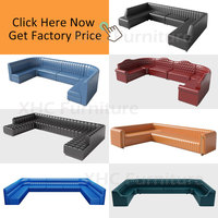 Muebles para Salón de Hookah, Sofás en Forma de U para Bar de Whisky y Shisha, Mostrador de Cuero Sintético, Sofá de Madera Sólida para Club, Salón o Discoteca