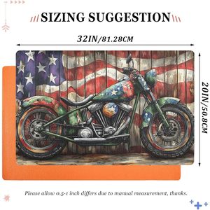 Alfombra de Entrada para Motocicleta Americana, 32x20 Pulgadas, de Poliéster, Moderna, Antideslizante, para Interiores y Exteriores, Diseño de Perfil Bajo - Product Image 6