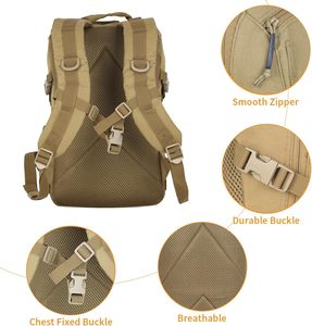 OEM Factory Fashion Tactical Assault Pack Molle Outdoor Hiking Camping <b>Rucksack</b> <b>Waterproof</b> Zipper Closure Polyester Backpack Men - Product Image 3