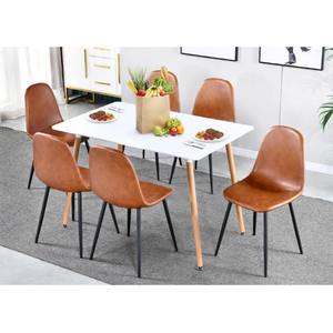 Juego de Comedor de Diseño Moderno y Lujoso, Estilo Nórdico, Mesa de Comedor Rectangular Blanca Italiana con Cubierta de Mármol MDF para Restaurante - Product Image 3