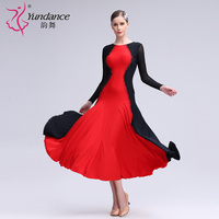 M-24036 de haute qualité noir rouge robe de danse de salon personnalisé nouvelle norme internationale pratique formation robes de danse vente