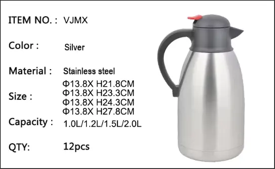 Termos kopi, termos dinding ganda Stainless Steel, kopi termal vakum 500ml 750ml 1000ml