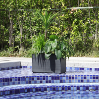 Grand pot de fleurs rectangulaire d'intérieur pour l'extérieur Jardinière décorative en plastique pour la maison et l'hôtel