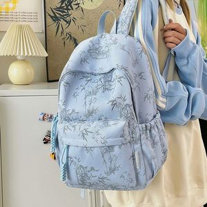 Custom Bamboo Printing Unisex <b>Lightweight</b> Junior High School Bag College Student <b>Backpack</b> With Logo - Product Image 4