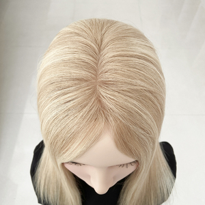 ท็อปเปอร์ผมแท้แบบไหม ขนาด 5x6.5 นิ้ว ผมแท้รัสเซียแบบเวอร์จิ้น พร้อมคลิปหนีบ คุณภาพสูง สำหรับผู้หญิงที่มีภาวะผมร่วง - Product Image 4