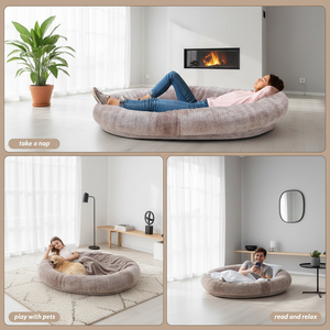 Lit <span class=keywords><strong>pour</strong></span> chien humain de sécurité de 175 cm, grand, populaire, imperméable, grand canapé <span class=keywords><strong>pour</strong></span> une personne, lit rond long en peluche <span class=keywords><strong>pour</strong></span> animaux de compagnie, nid <span class=keywords><strong>pour</strong></span> chat - Product Image 3