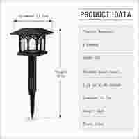 Lampe solaire de jardin noire pour marquage paysager résidentiel, piquet lumineux LED 3000K pour allée