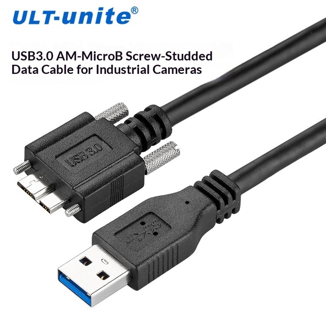 ULT-unite Pure Copper Core USB3.0 Micro B Cable with Stainless Steel Locking Screws for Camera Connect Cord