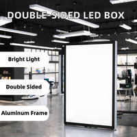 Panneau d'affichage rétroéclairé en aluminium à double face avec éclairage LED, panneau lumineux monochrome pour la publicité