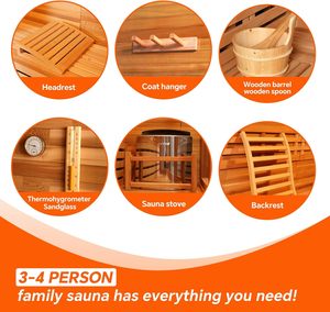 Sauna <span class=keywords><strong>de</strong></span> Vapor Interior <span class=keywords><strong>de</strong></span> Madera <span class=keywords><strong>de</strong></span> Abeto con Puertas <span class=keywords><strong>de</strong></span> Vidrio, Spa <span class=keywords><strong>en</strong></span> Casa para 2-4 Personas, <span class=keywords><strong>Precio</strong></span> <span class=keywords><strong>de</strong></span> Fábrica - Product Image 4