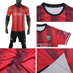 Maglie da Calcio Personalizzate Versione Giocatore da Uomo Set 2 Pezzi Abbigliamento da Calcio in Tessuto Jacquard Traspirante <span class=keywords><strong>Kit</strong></span> Uniforme Completa da Ragazzo - Product Image 3