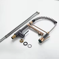 Robinet de cuisine moderne en acier inoxydable chromé, double poignée, bec pivotant à 360 degrés, résistant à la corrosion, facile à nettoyer