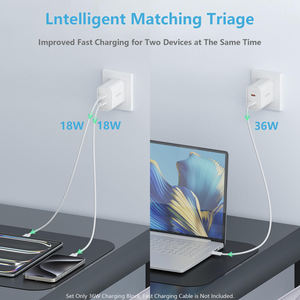 Adaptateur de chargeur mural HYTO USB C 36W, double port, prise US, UK, EU, charge rapide, chargeur GaN type C pour iPhone 16, Samsung, ordinateur portable - Product Image 4