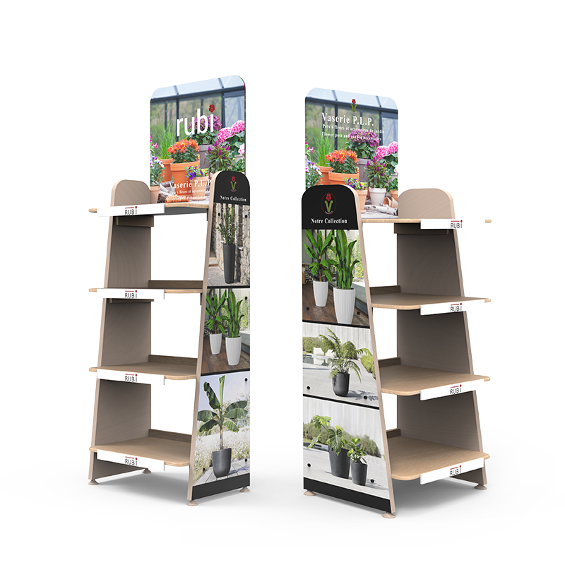 Apache Customizable Wood Plant Display Rack for Supermarket and Mall — view 4