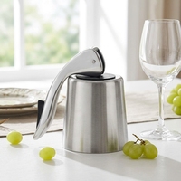 Bouchon de bouteille en acier inoxydable avec joint en silicone et levier d'action, pour vin rouge, champagne, bar - En stock