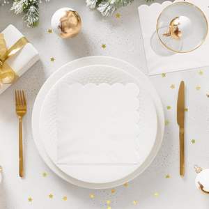 Bianco puro tovaglioli da Cocktail usa e getta ristorante banchetto quadrato alla rinfusa all'ingrosso borsa Hotel ordine Logo personalizzato - Product Image 4