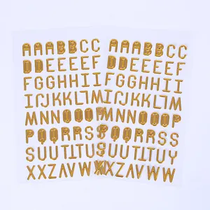 사용자 정의 골드 실버 반짝이 편지 알파벳 스티커 가정 장식을위한 자체 접착 3D 푹신한 편지 스티커