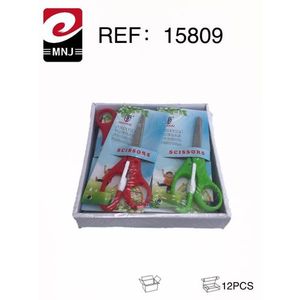 Scissors For Paper Craft 12Pcs Set With Red And Green Handles In Box Packaging - Product Image 3