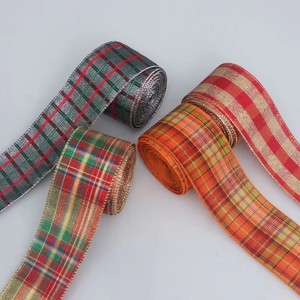 Pita Imitasi Linen Berlapis Emas Cantik dengan Tali Skotlandia Lebar 6CM untuk Dekorasi Pakaian - Product Image 4