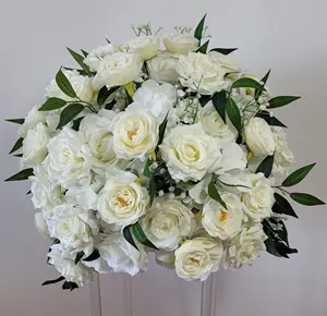 Y-I003 Grosir Pernikahan Bola Bunga Imitasi Karangan Bunga Sutra untuk Dekorasi Tengah Meja Pernikahan