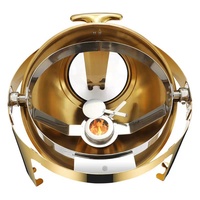 KUNTAI Ensemble de chauffe-plats électriques de luxe royal moderne en acier inoxydable doré pour hôtel, 6L, 50-70°C