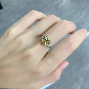 Nuovi prodotti anello di diamante quadrato fiore di ghiaccio taglio 8*8 di alta qualità in argento 925 alta gioielli anelli di nozze per le donne - Product Image 5