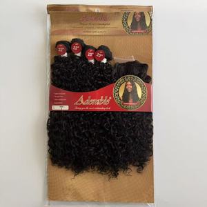 4 Bundles de Cheveux Bouclés Jerry avec Closure en Dentelle, Ligne de Cheveux Naturelle, Extensions de Cheveux Bouclés pour Femmes Noires, Vente en Gros - Product Image 1