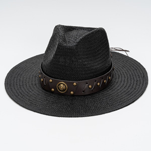 Sombrero de Paja Unisex de Ala Ancha para Verano, Tejido de Paja, Borde Plano, Protección Solar, para Actividades al Aire Libre, Playa, Viajes y Fiestas - Product Image 6