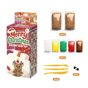 儿童圣诞袜填充物-无毒DIY空气干燥粘土玩具Arcilla Seca Al Aire Juguete De Arcilla圣诞装饰品套装 - Product Image 2