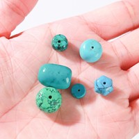 Perles d'espacement en turquoise naturelle en gros, perles de pierres précieuses en vrac, accessoires de fabrication de bijoux pour bracelets et colliers DIY