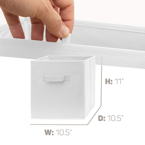 批发可折叠环保织物玩具组织者储物立方体储物盒带手柄 - Product Image 3