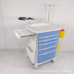 Carrito de Tratamiento Médico 890x520x824-1024mm Material ABS con Doble Cajón para Uso en Estación de Enfermería y Sala de Emergencias - Product Image 5
