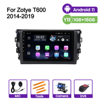 Y1E Android 11 Vidéo Radio Audio pour Zotye T600 2014-2019 Écran 2.5D Stéréo AM FM Lecteur DVD de voiture Android universel