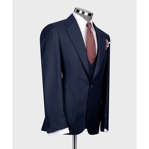 <span class=keywords><strong>Costume</strong></span> <span class=keywords><strong>homme</strong></span> <span class=keywords><strong>bleu</strong></span> <span class=keywords><strong>marine</strong></span> à revers cranté personnalisé, simple boutonnage, 3 pièces, blazer, gilet, <span class=keywords><strong>pantalon</strong></span>, <span class=keywords><strong>costume</strong></span> formel <span class=keywords><strong>homme</strong></span> de haute qualité - Product Image 3