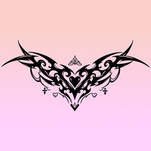 Pegatinas de tatuaje de succubus en forma de corazón, impermeables, para el pecho y la zona genital, talla única, color negro. - Product Image 2