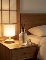 Bouteille diffuseur à roseaux en verre côtelé de 250 ml avec bouchon, récipient vide pour parfum, pour la décoration intérieure