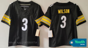 2025 Молодежные футбольные майки Pittsburgh 90 T.J. Ватт 2 поля 43 Polamalu 3 Wilson 6 Queen сшитый Американский футбол Джерси - Product Image 4