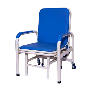 Custom-made medical companion chair/<b>bed</b>, steel powder-coated single <b>folding</b> rest chair for ward patients, medical equipment. - Product Image 1