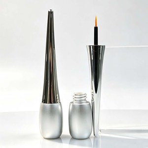 Personnalisé 4 ml tube eyeliner eye-liner bouteille conteneur argent emballage d'eye-liner avec mince orange brosse pour cosmétique - Product Image 1