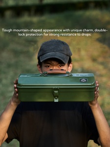 Công cụ kim loại hộp lưu trữ, cắm trại kim loại hộp lưu trữ, sắt di động cắm trại hộp công cụ, vali cầm tay cho ngoài trời - Product Image 5