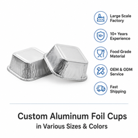 Offre Spéciale – Moules de Cuisson Carrés en Aluminium Argenté de 75 mm, Jetables, Extra Épais, Résistants à la Chaleur, Vente en Gros pour l'Asie du Sud-Est