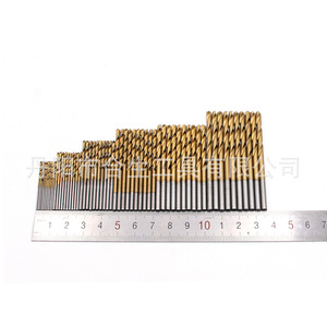 Mr <b>Drill</b> Twist <b>Drill</b> <b>Bit</b> 1mm-3.5mm Gold Plated Straight Shank Metal Drilling Kit 60pcs - Product Image 1