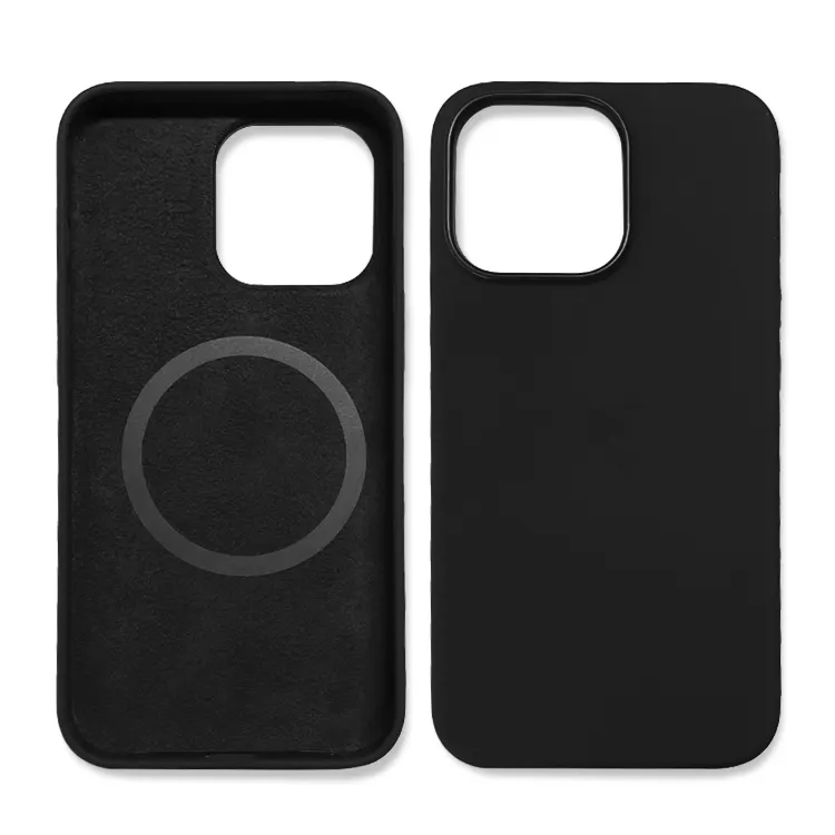 Fashion Liquid Silicone Mag Phone Cases Bags Safe Magnetic Mobile Cover For Iphone 12 13 Pro Max Phone Case With Microfiber