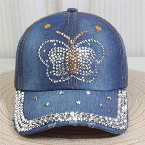 Gorras de Béisbol Vintage con Incrustaciones de Diamantes de Moda al por Mayor para Mujer, Sombrero Vaquero Casual, Gorra Pequeña de Pico de Pato que Estiliza el Rostro - Product Image 4