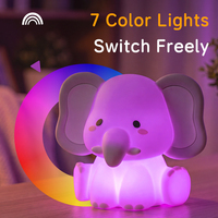 Veilleuse Éléphant 2026 en Silicone Souple pour Bébé, Anti-Stress, Rechargeable, à Luminosité Réglable, pour Enfants, Idéale pour les Fêtes
