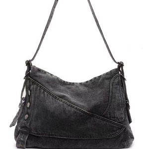 Bolso bandolera de tela vaquera con detalle de botón Bolso de transporte informal DualWay para mujer - Product Image 4