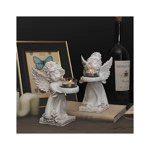 Retro resin Wings Angel Candlestick Dining Room Living Room Romantic Atmosphere Decoration Ornament